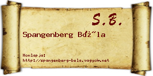 Spangenberg Béla névjegykártya